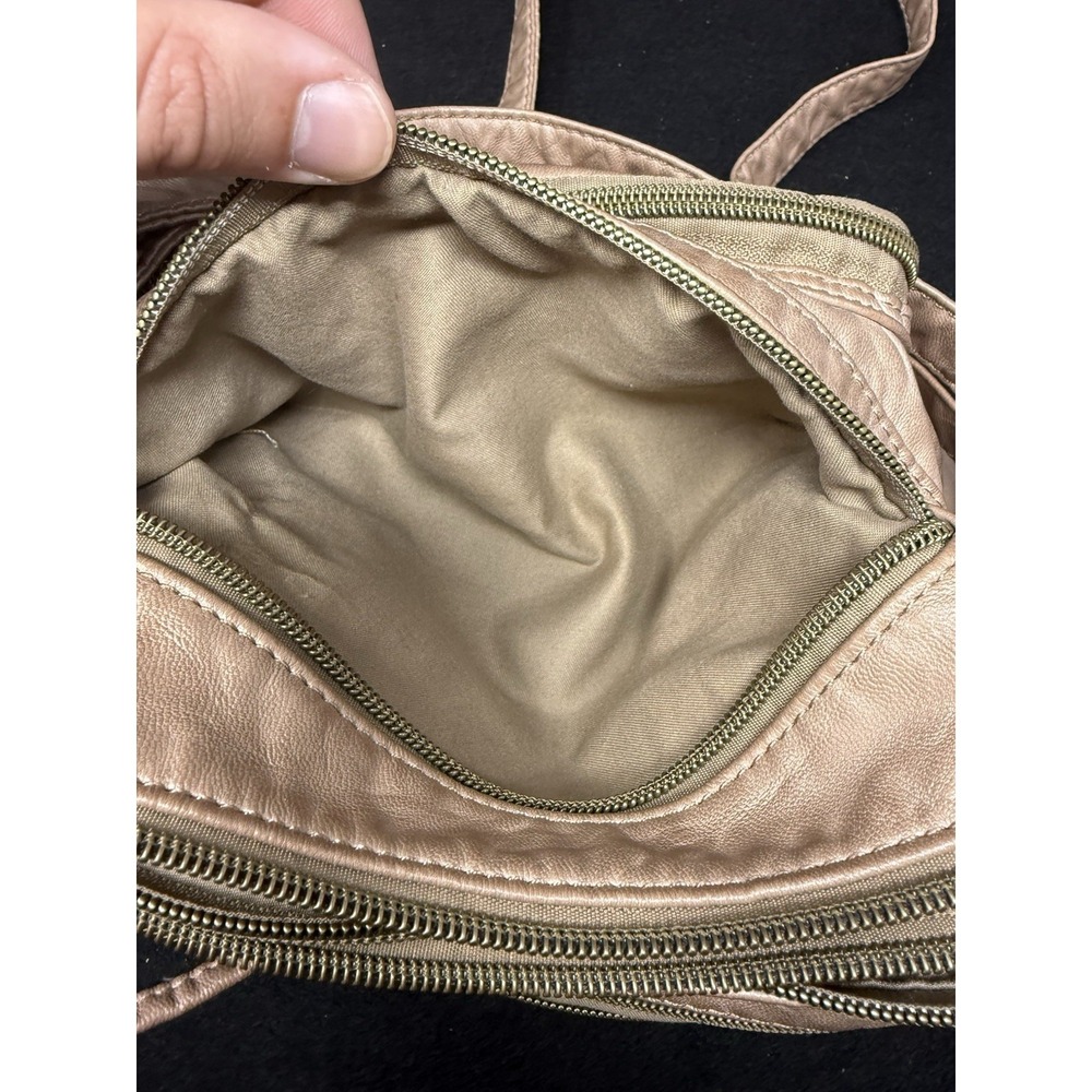 STONE MOUNTAIN USA Taupe Faux Leather Crossbody Bag Shoulder Bag Medium 11" x 8" - Picture 8 of 10